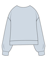 The Womens Sueded Crewneck - Denim Blue - BioPup - Center Chest - Printed - Full Color