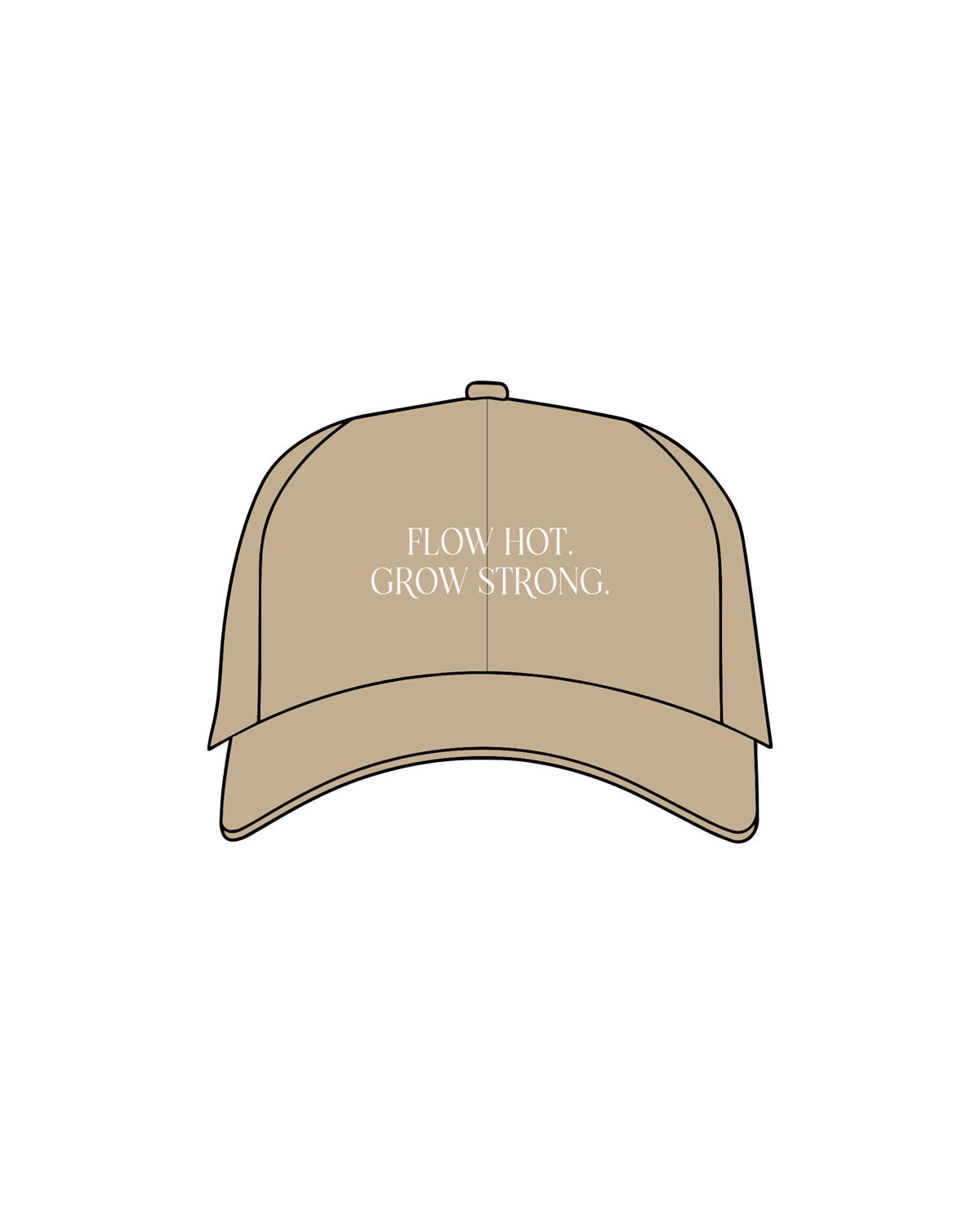 The Dad Hat - Khaki - Sculpt Atelier - Center Crown Stacked - Embroidered - White
