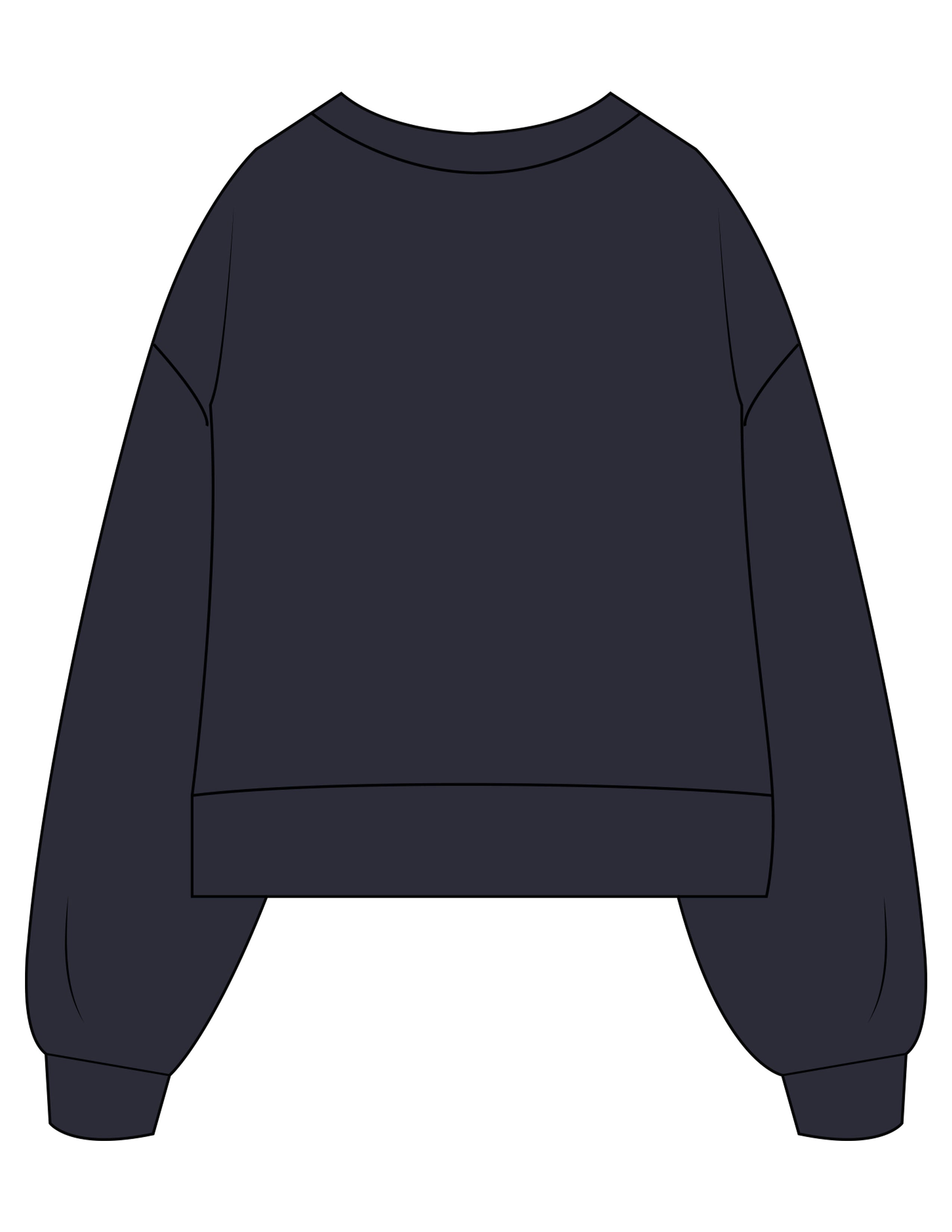 The Womens Heavyweight Crop - Navy - Rebel Ride - Left Chest Icon - Printed - Blue