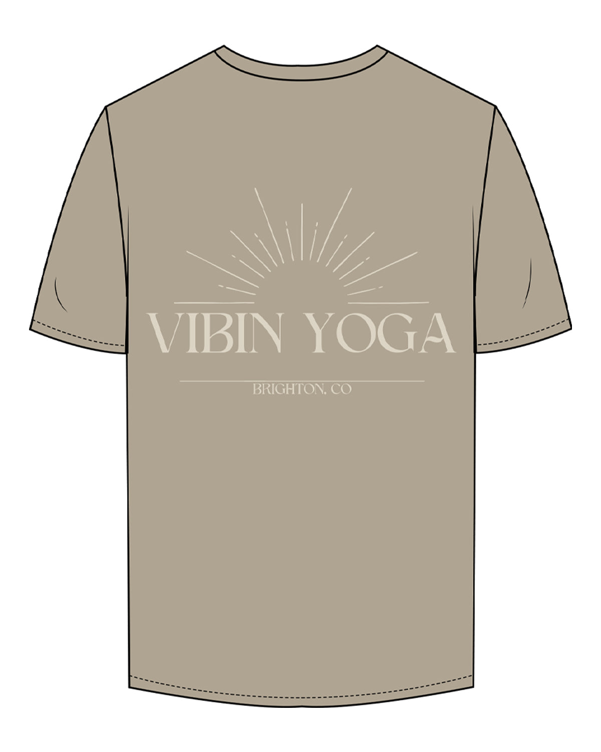 The Mens Tee - Mushroom - VIBIN YOGA - Left Chest & Back Center - Printed - Off White