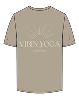 The Mens Tee - Mushroom - VIBIN YOGA - Left Chest & Back Center - Printed - Off White