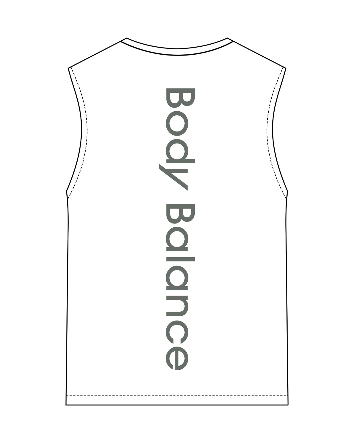 The Womens Classic Tank - White - Body Balance - Left Chest & Back Vertical - Sage