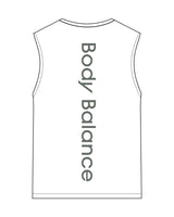 The Womens Classic Tank - White - Body Balance - Left Chest & Back Vertical - Sage