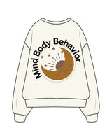 The Womens Heavyweight Crewneck - Off White - Mind Body - Left Chest Stacked & Back Center - Full Color