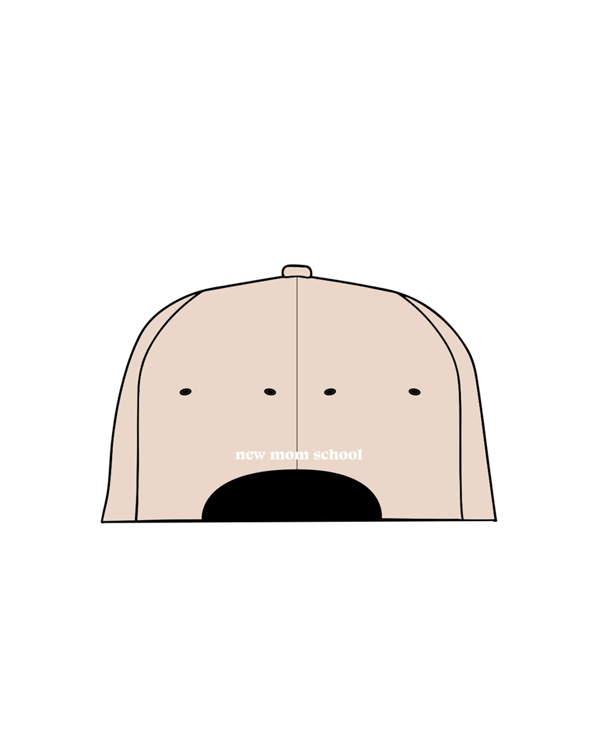 The Dad Hat - Stone - New Mom School - Center Crown & Back Panel - Embroidered - White