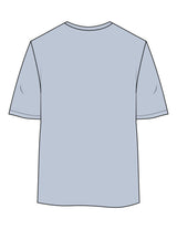 The Womens Oversized Tee - Powder - Tone Wellness Studio - Center Chest Stacked - Printed - White