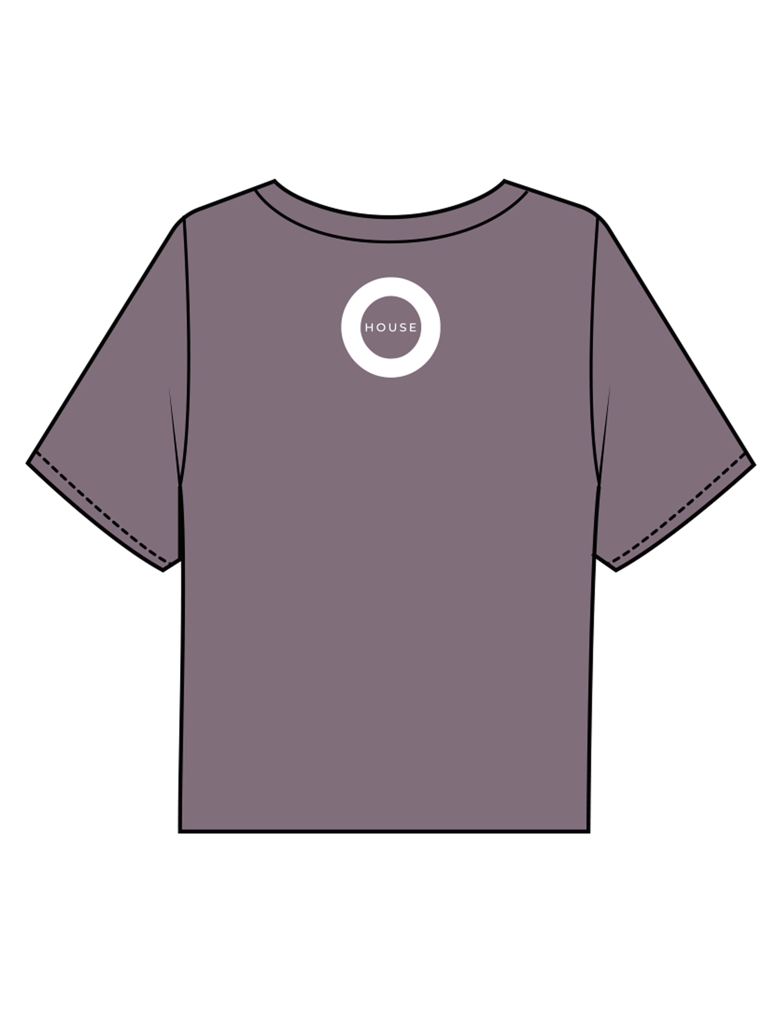 The Boxy Crop Tee - Mauve - HiLo - Chest Stacked "VERSA" & Back Neckline Round - Printed - White