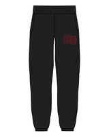 The Womens Sweatpants - Black - Renew - Left Leg - Red
