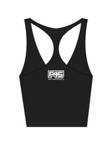The Racer Tank - Black - F45 West Park - Center Back Stacked - Printed - White