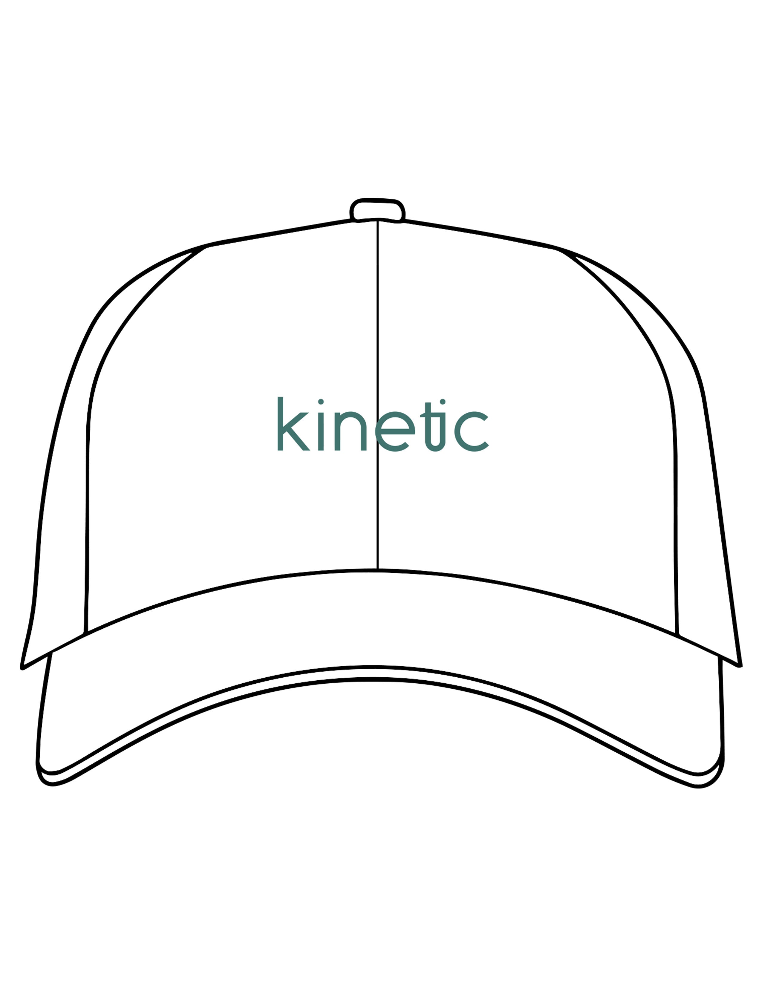 The Dad Hat - White - Kinetic Pilates - Center Crown - Embroidered - Eucalyptus