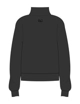 The Womens 1/4 Zip - Washed Black - RAG Collaborative - Upper Back - Embroidered - Black