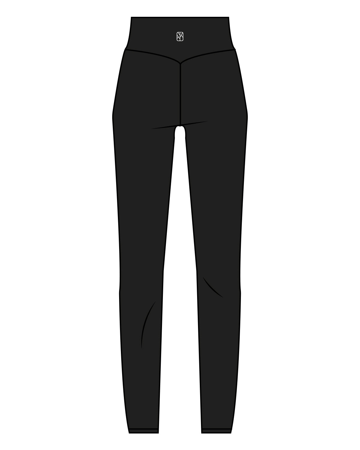 The Basic Legging - Black - The Oak Method - Center Back - White Printed
