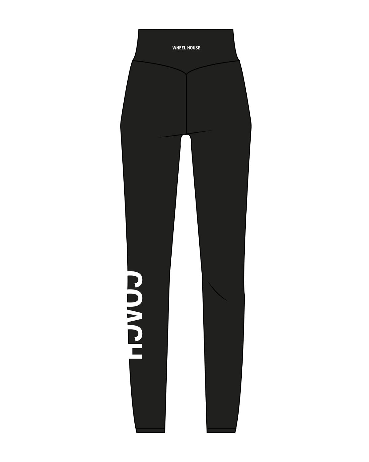 The Basic Legging - Black - Wheel House NY - Left Leg & Back Waistline - Printed - White