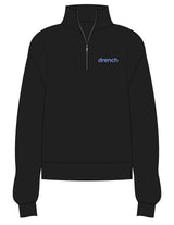 The Mens 1/4 Zip - Black - Drench - Left Chest - EMB - Periwinkle