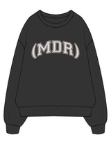 The Mens Crewneck - Washed Black - The Studio (MDR) - Center Chest - Printed - Bone