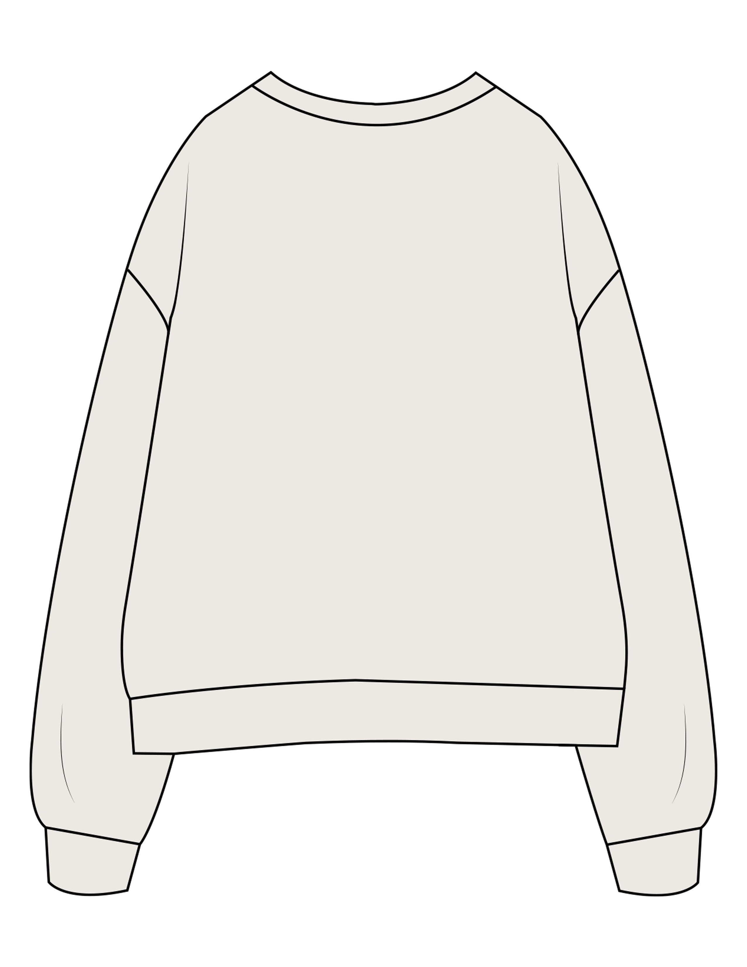 The Womens Crewneck - Bone - Powerhouse Fitness - Center Chest "PHF" - EMB - White