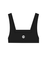 The Box Cut Bra - Black - Haute Barre - Center Chest Stacked & Back - White