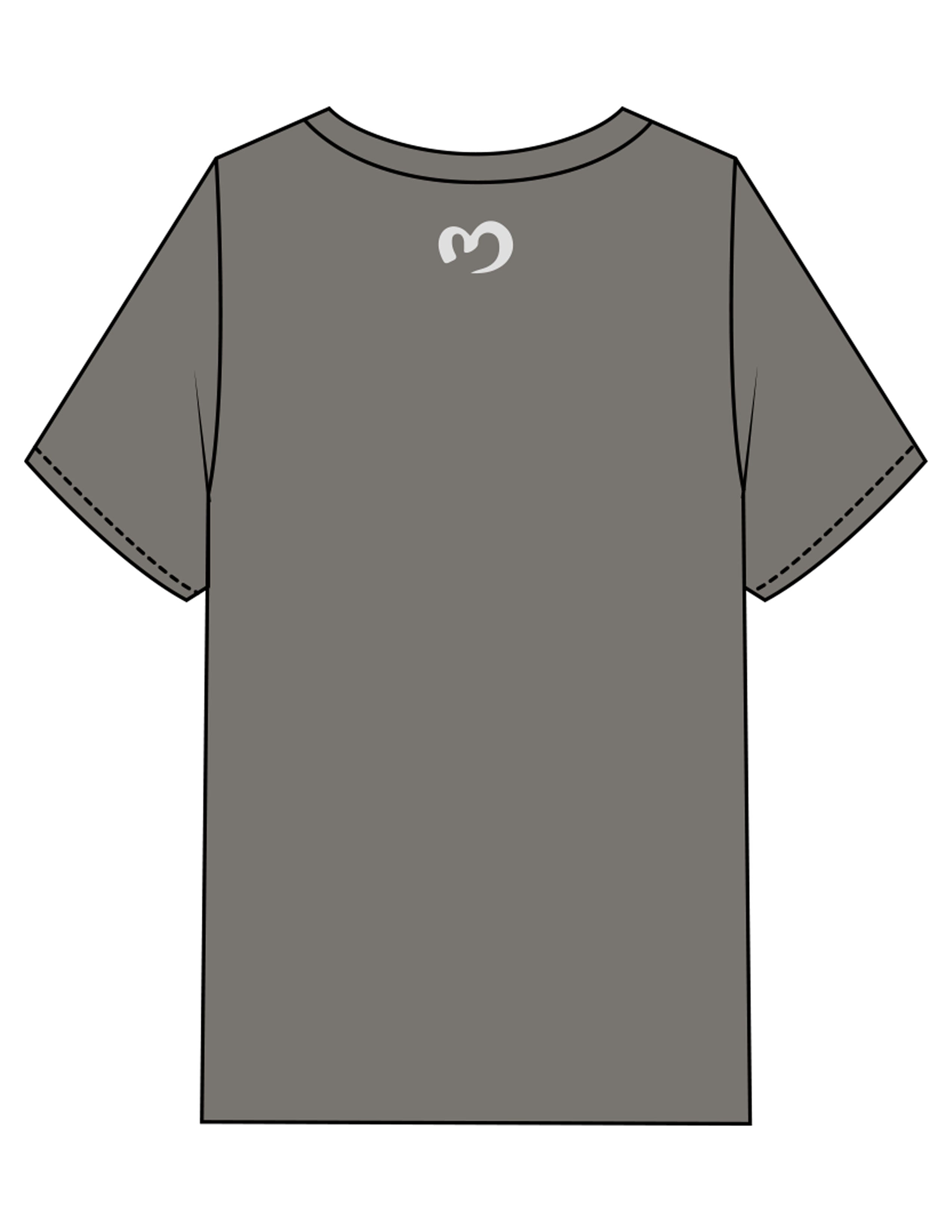 The Mens Heavyweight Tee - Washed Gray - Mantra - Center Chest & Back Neckline - Printed - Off White