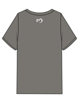 The Mens Heavyweight Tee - Washed Gray - Mantra - Center Chest & Back Neckline - Printed - Off White