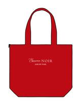 The Zipper Tote Bag - Red - Pilates Method/Barre Noir - Center Body Stacked - Printed - White