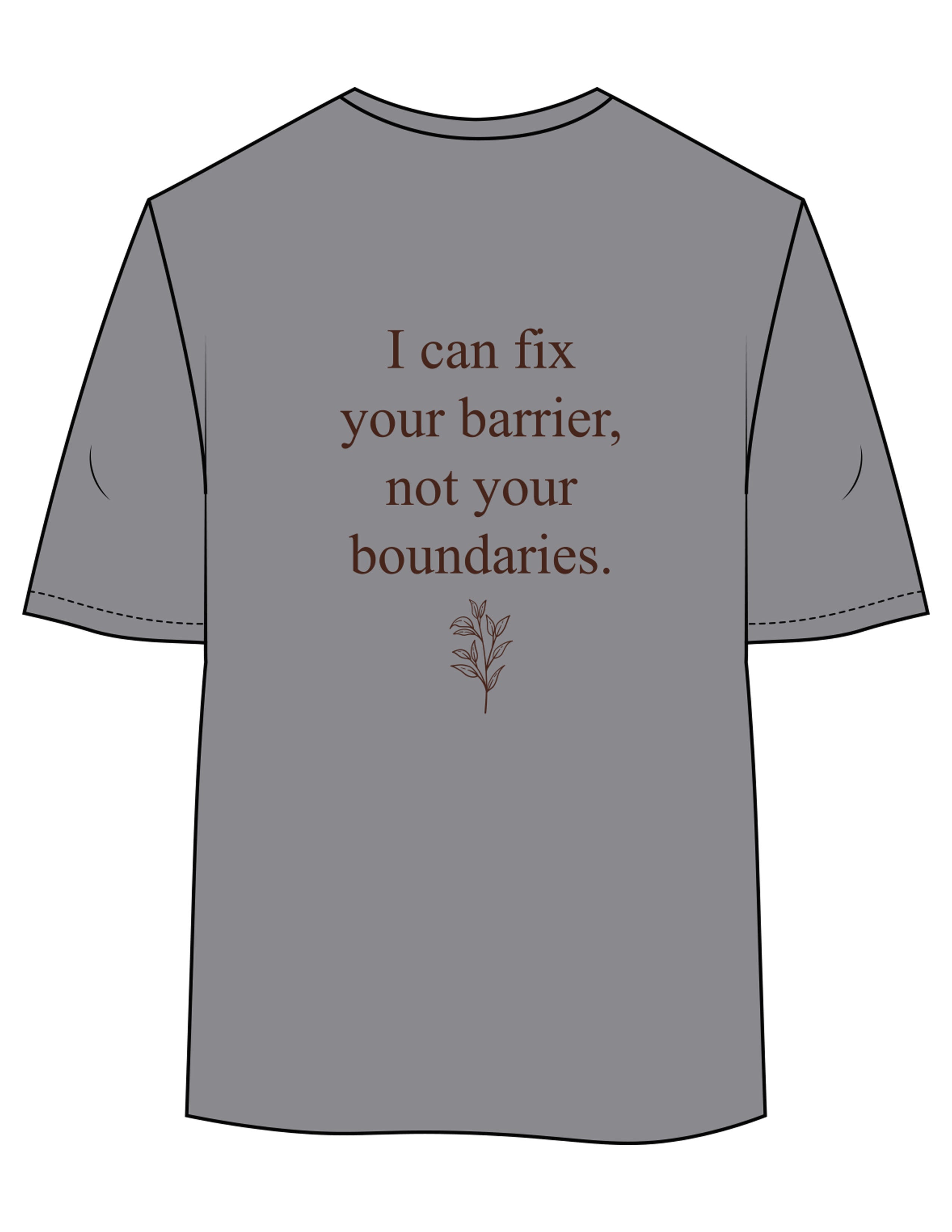 The Womens Oversized Tee - Shadow - Rustic Roots Asthetics - Left Chest & Back Stacked - Printed - Brown