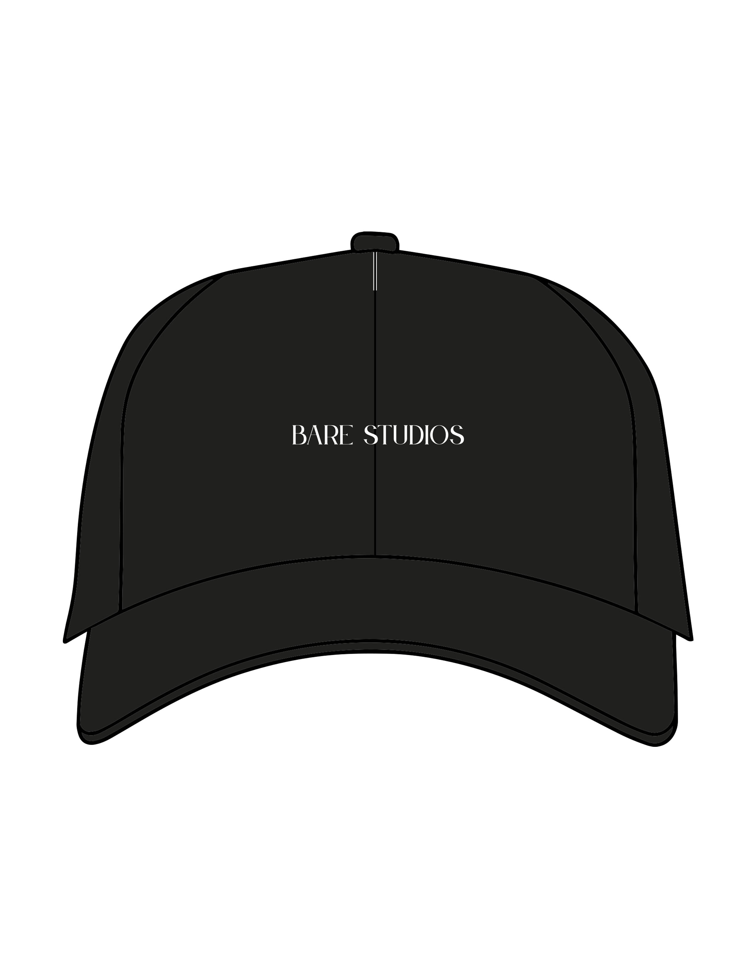 The Dad Hat - Black - Bare Pilates - Center Crown - Embroidered - White