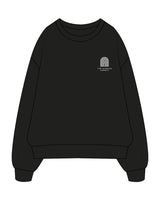The Mens Crewneck - Black - Aldrich Agency - Left Chest Stacked - Embroidered - White