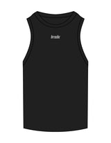 The Mens Ribbed Tank - Black - RECHARGED PILATES - Center Chest "BREATHE" - Embroidered - White