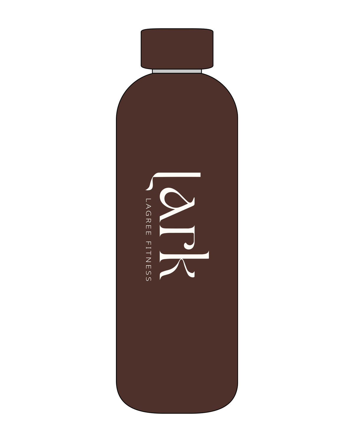 The Water Bottle - Coffee - Pure Movement LARK - Center Body Stacked - Printed - Full Color