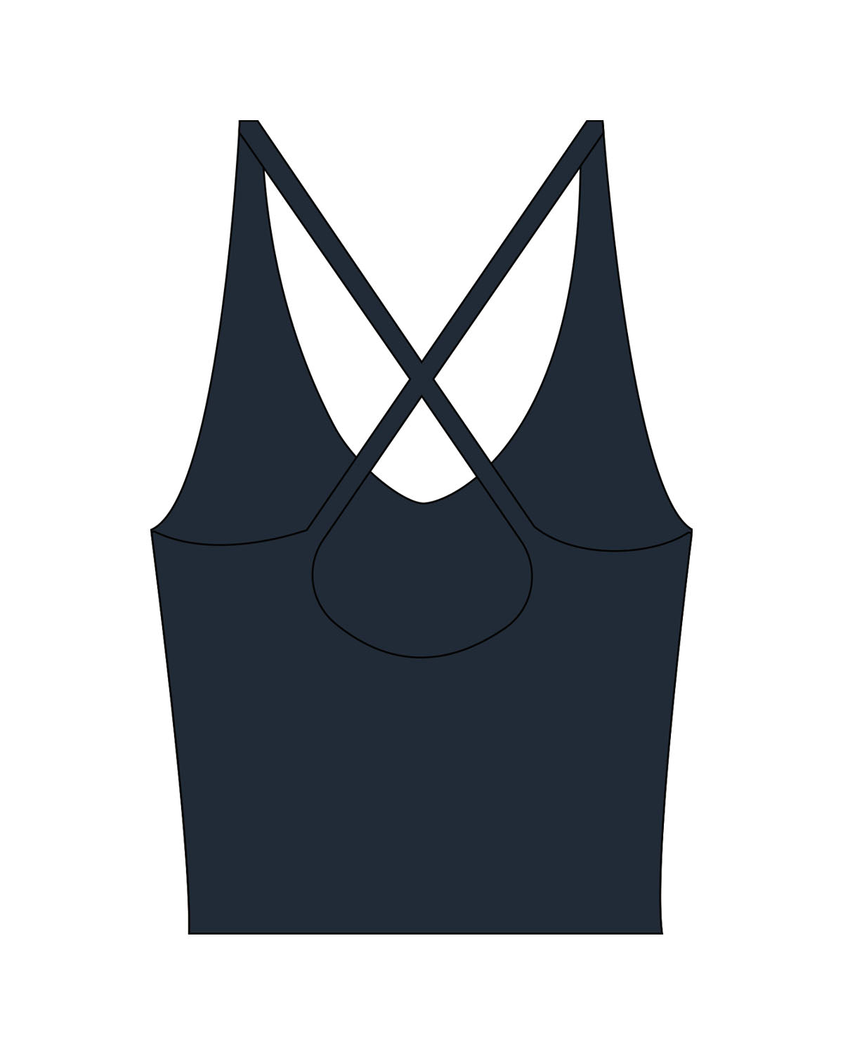 The Sporty Strappy Tank - Blue - Solos Pilates - Center Chest "SOLOS" - Printed - White
