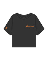The Heavyweight Crop Tee - Washed Black - Blenders - Left Chest & Right Sleeve - Printed - UT Orange