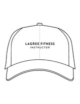 The Dad Hat - White - Lagree Fit Expo 2026 Instructor - Center Crown Stacked - Embroidered - Black