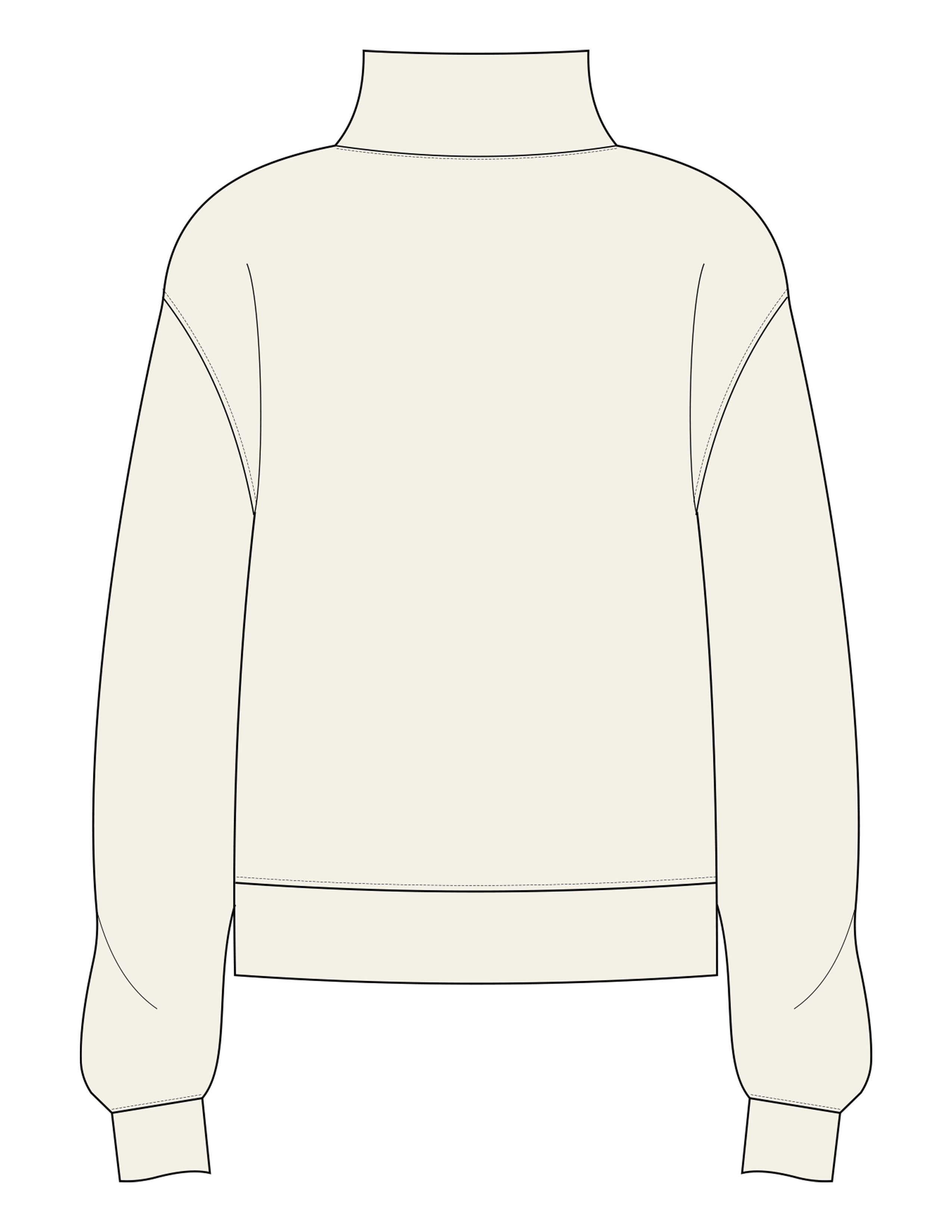 The Womens 1/4 Zip - Off White - Facial Collective - Left Chest Stacked - Printed - Gray