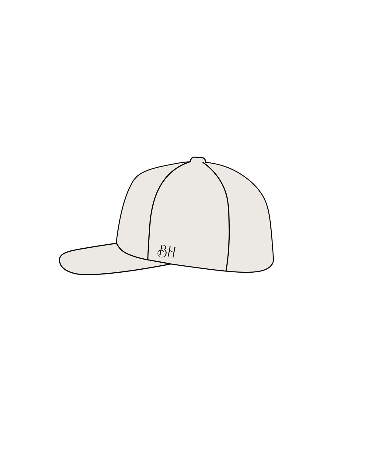 The Canvas Cap - Bone - Brick House - Center Crown Stacked & Left Panel - Printed - Black