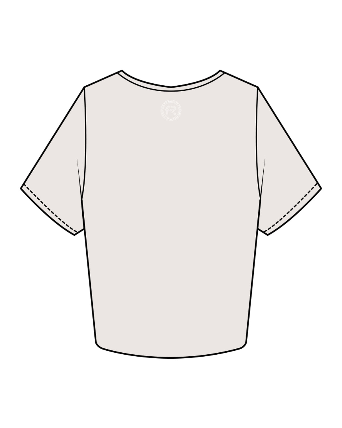 The Crop Tee - Bone - Fit Results - Center Chest & Back Center Neckline - Full Color