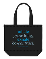 The Zipper Tote Bag - Black - Reforming Foundations - Front Body Stacked - Printed - Full Color