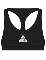 The Racer Bra - Black - Higher Ground - Center Back Pyramid - White