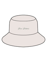 The Bucket Hat - Bone - Pose Pilates - Center Crown Script - Embroidered - Dark Green