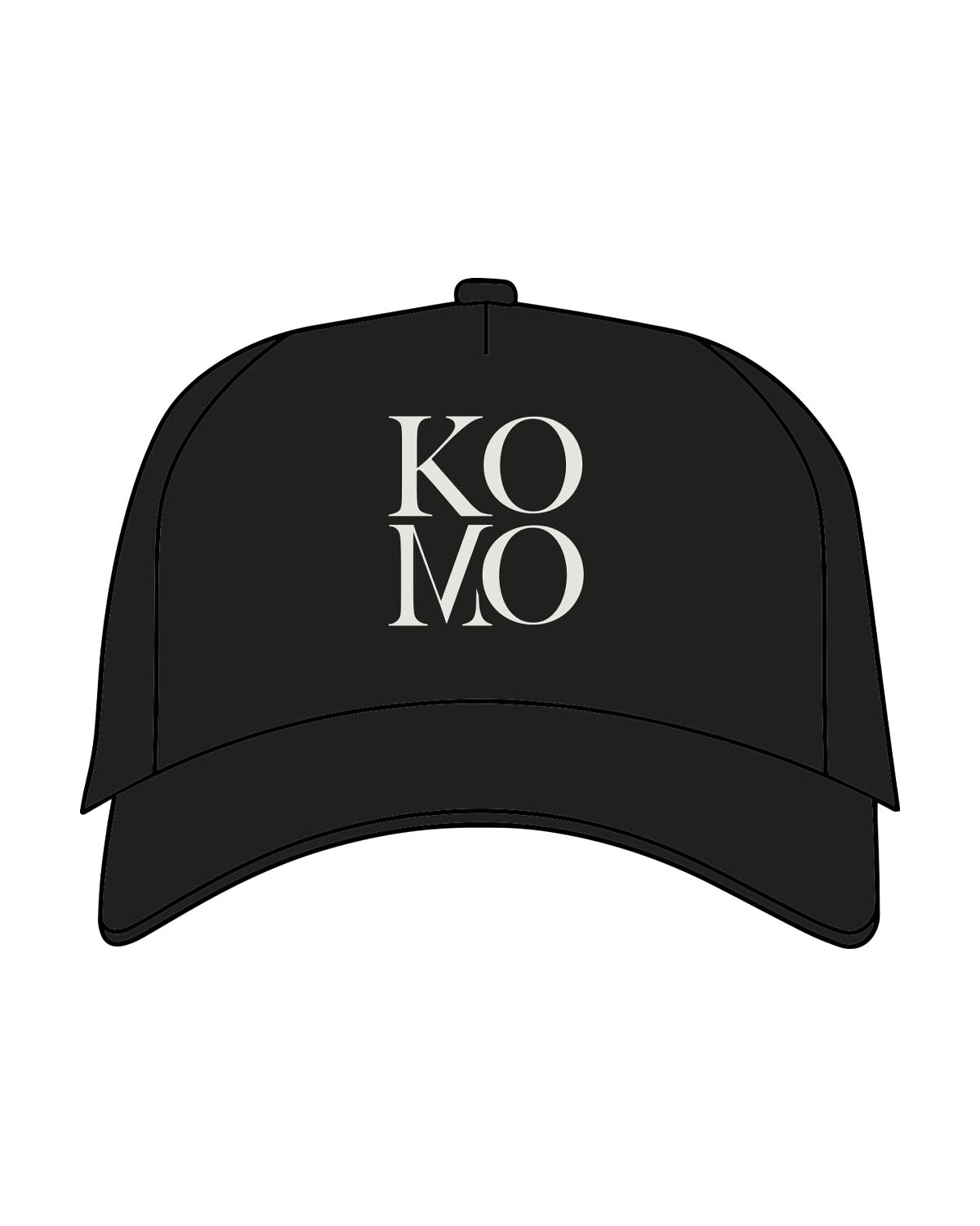 The Foam Trucker - Black - Komo Studio - Center Crown Stacked - Printed - Washed Bone