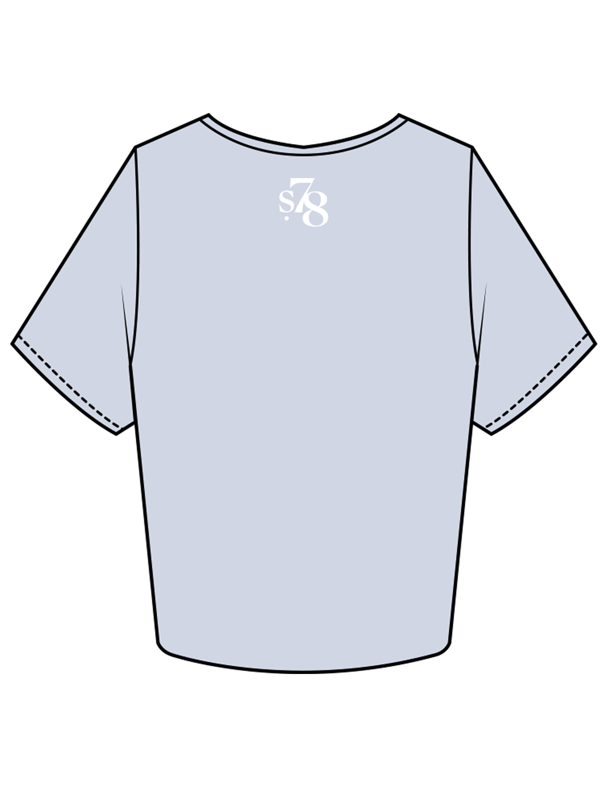 The Crop Tee - Powder - Studio 78 - Center Chest & Back Neckline - Printed - White