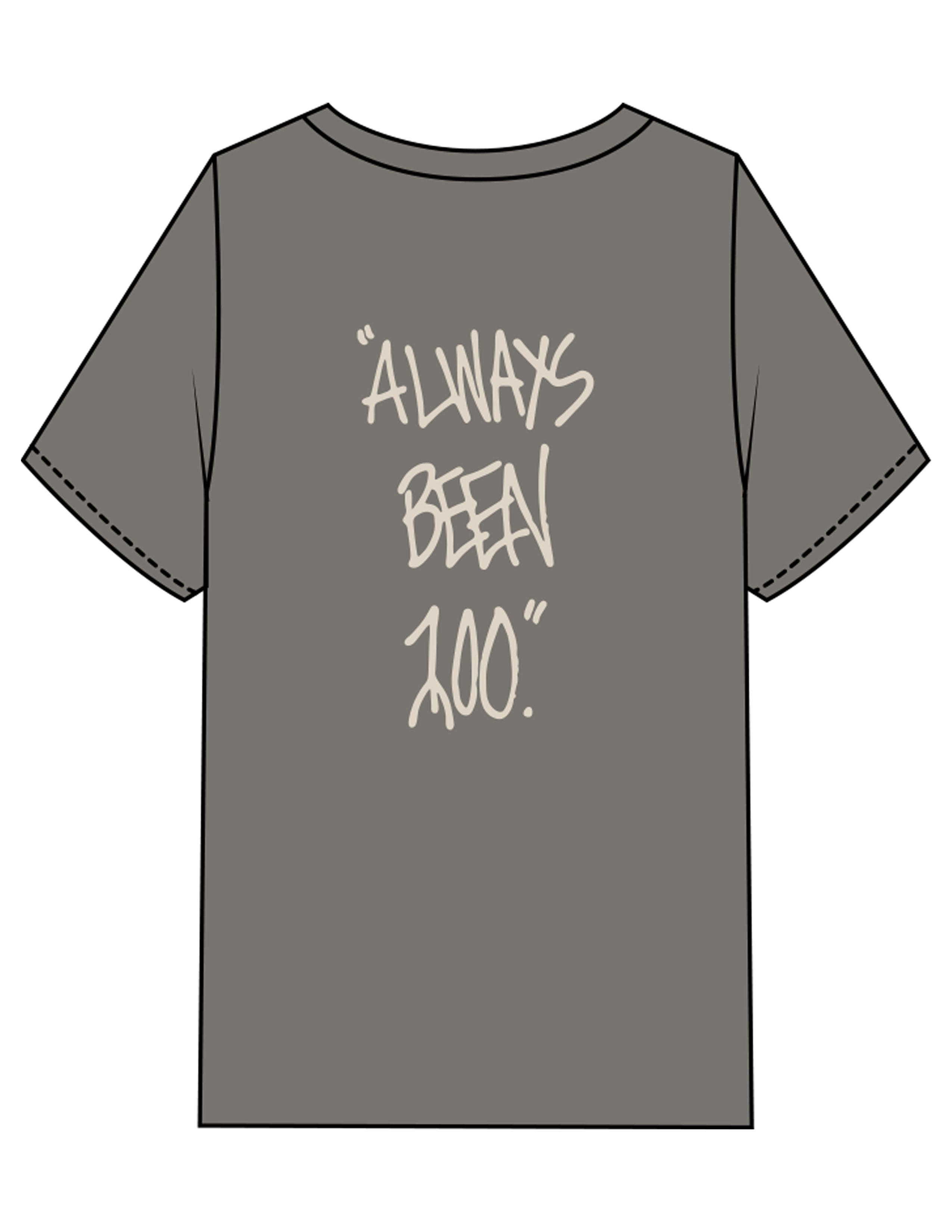The Mens Heavyweight Tee - Washed Gray - 1800-SF - Center Chest & Back Stacked - Printed - Off White