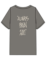 The Mens Heavyweight Tee - Washed Gray - 1800-SF - Center Chest & Back Stacked - Printed - Off White