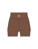 The Womens Sporty Pocket Short - Brown - Bodicore - Back Waistline - Printed - White