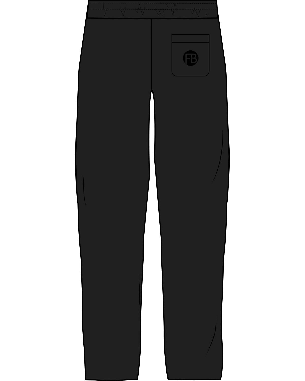 The Straight Leg Sweatpant - Black - Krista - Back Pocket - Printed - Tone on Tone
