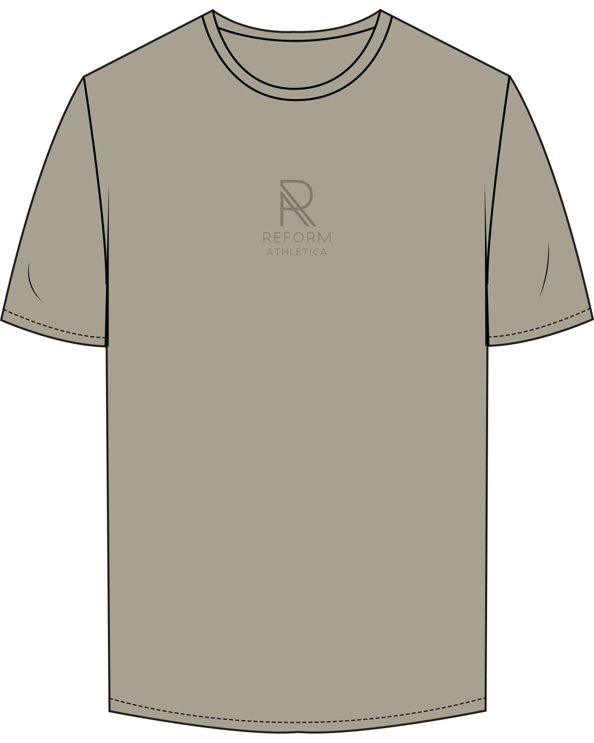 The Mens Tee - Eucalyptus - Reform Athletica - Center Chest Stacked - Tone on Tone