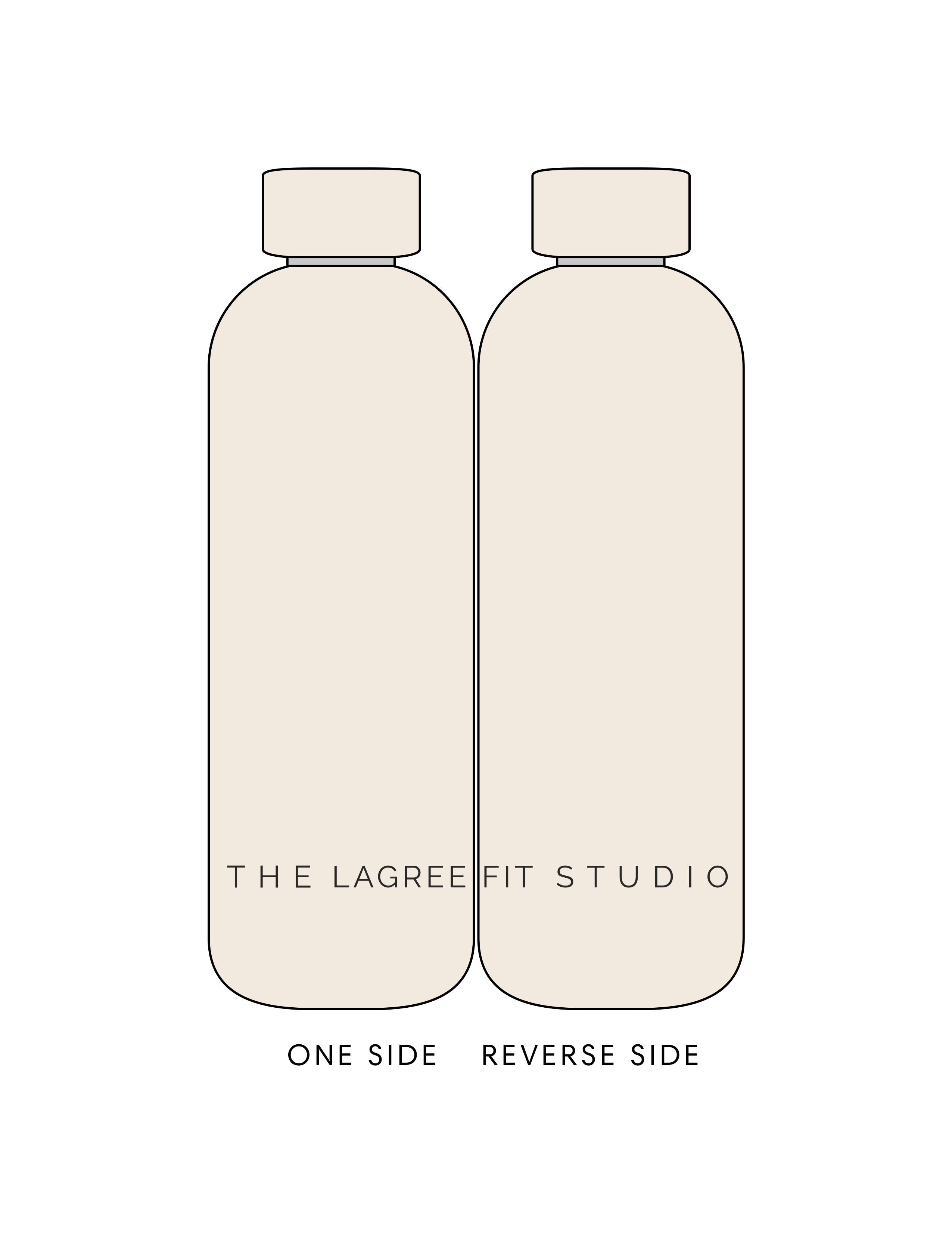 The Water Bottle - Cream - Lagree Fit Studio - Lower Body - Printed - Washed Black
