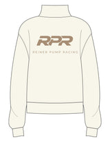 The Womens 1/4 Zip - Off White - Reiner Pump Systems - Left Chest & Back Stacked - Printed - Sand