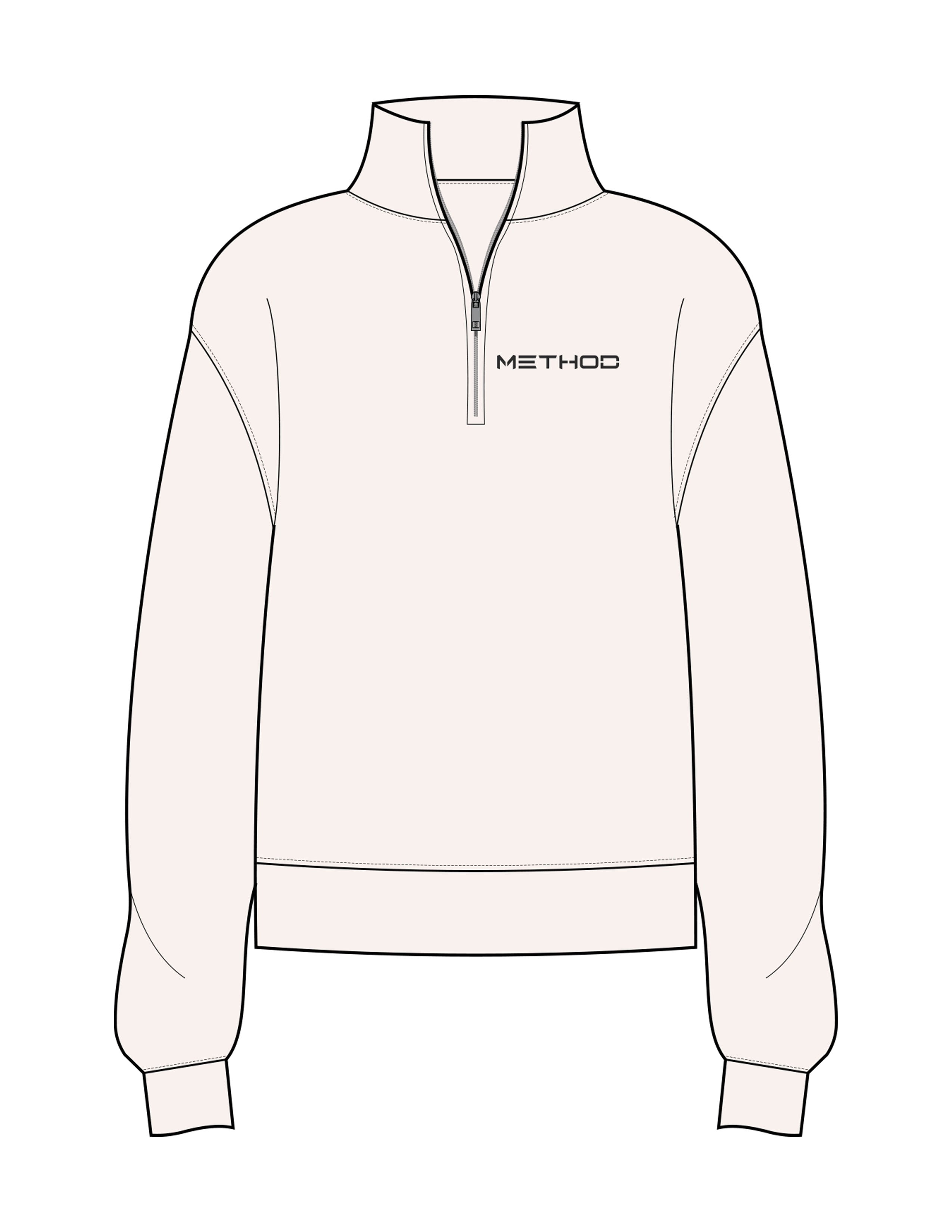 The Womens 1/4 Zip - Off White - TML - Left Chest - Printed - Charcoal