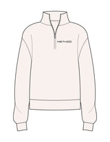The Womens 1/4 Zip - Off White - TML - Left Chest - Printed - Charcoal