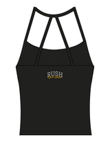 The Womens Sporty Tank - Black - Rush Cycle Studio - Back Stacked - Printed - Full Color